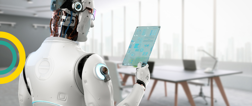 Harnessing AI Powers: The Unseen Strategy Propelling Businesses Ahead ai robot managing a business using artificial intelligence automation