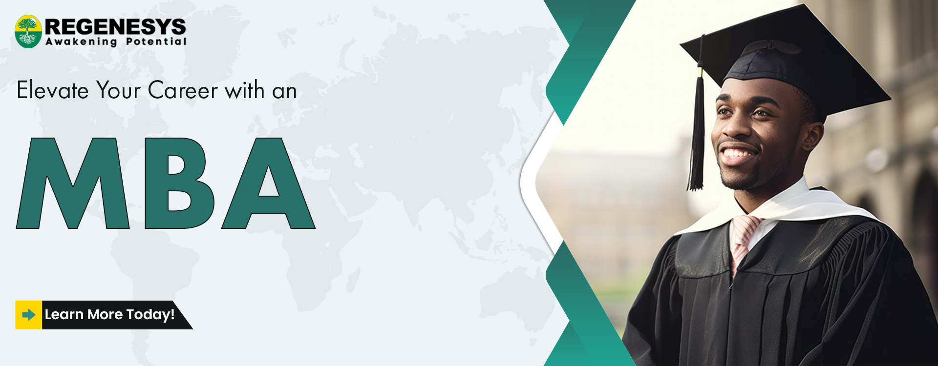 A person standing, symbolizing career advancement through an MBA