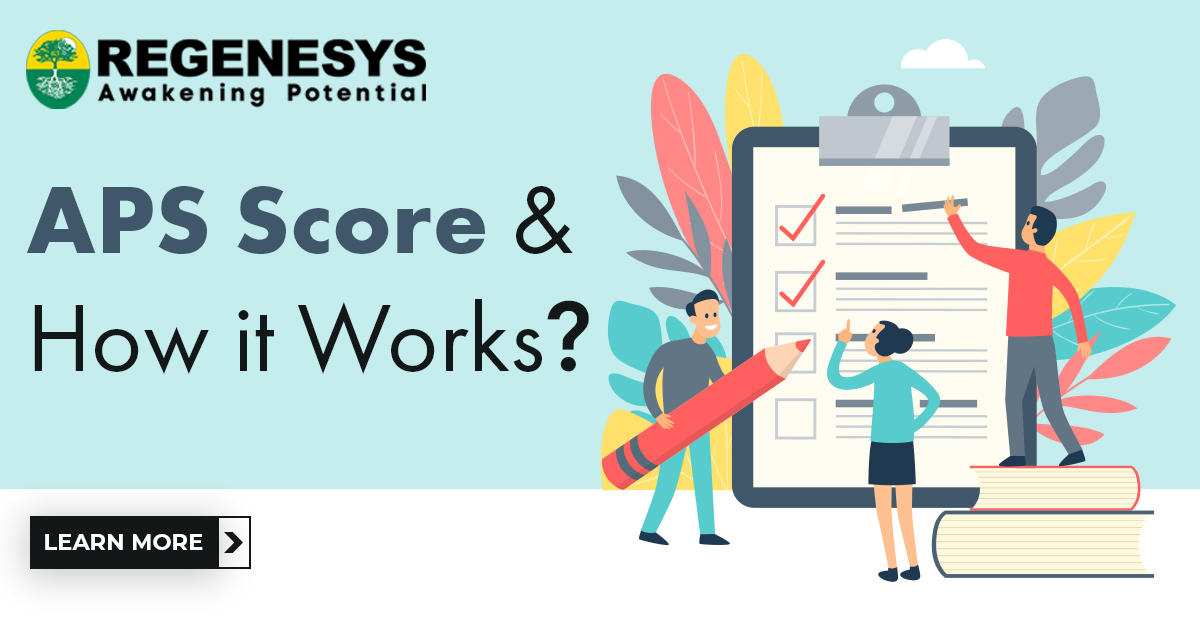  APS score report, signifying academic achievement.