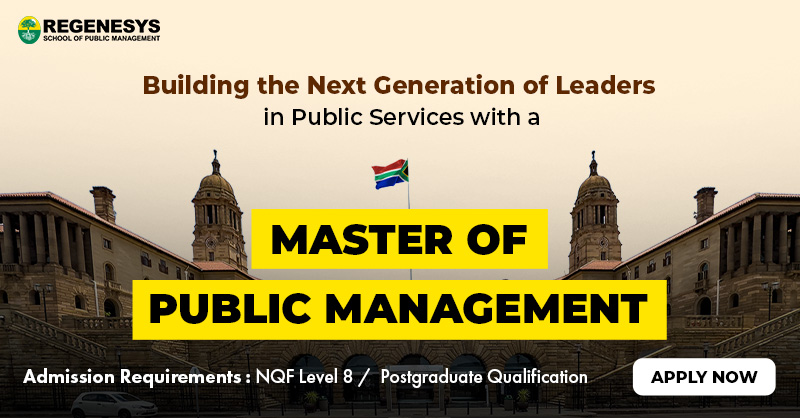 Master of Public Management focusing on leadership and policy development