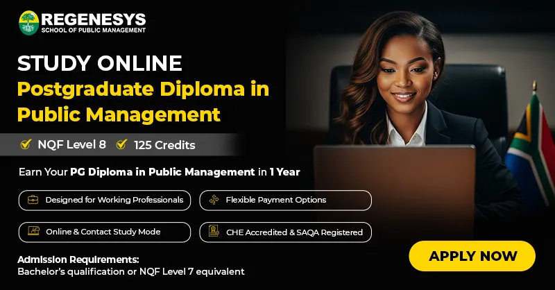 Study online Postgraduate Diploma in Public Management in South Africa