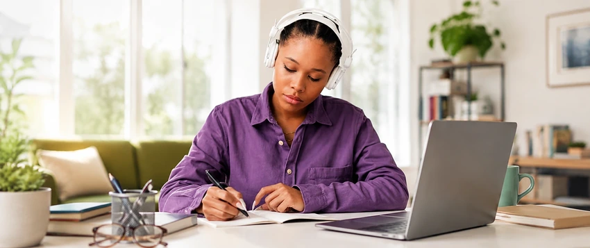 BEd distance learning student studying online