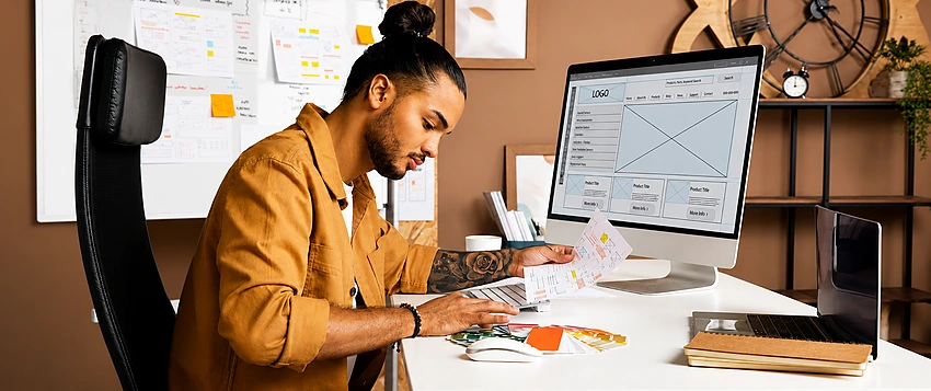 Creative student exploring interactive design through digital technology