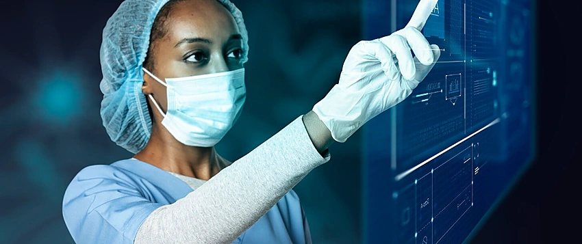 Healthcare professional using digital technology for predictive healthcare