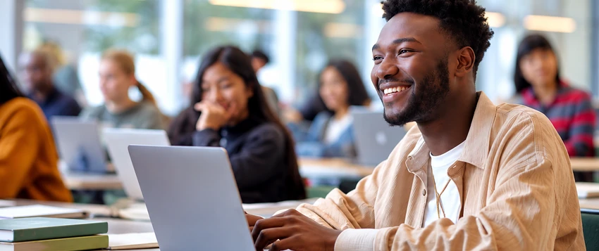 Business students developing skills during a university class