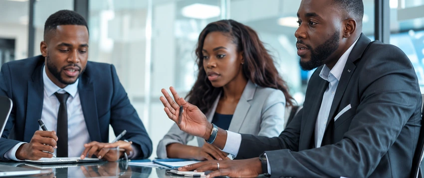 Legal professionals discussing legal reasoning and decision-making in South Africa